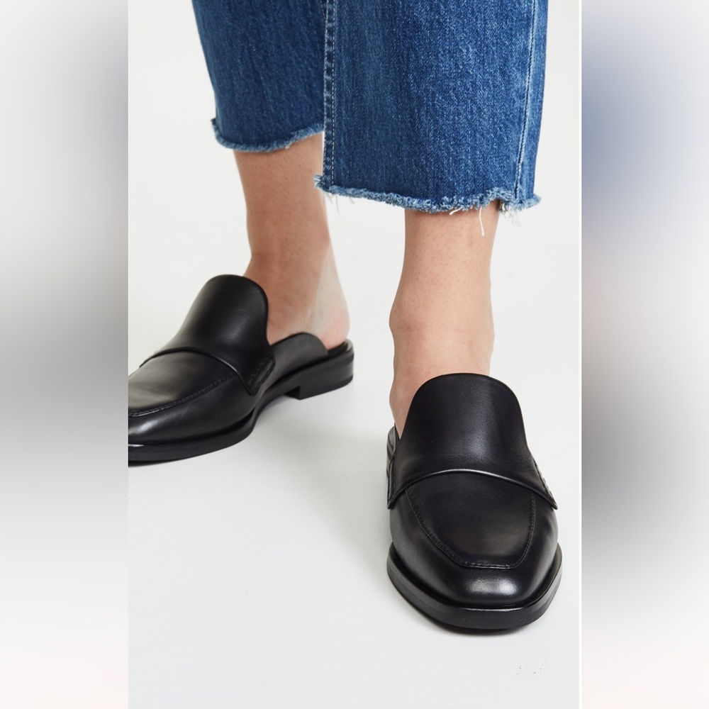 3.1 Phillip Lim Alexa Flat Mules in Black Leather